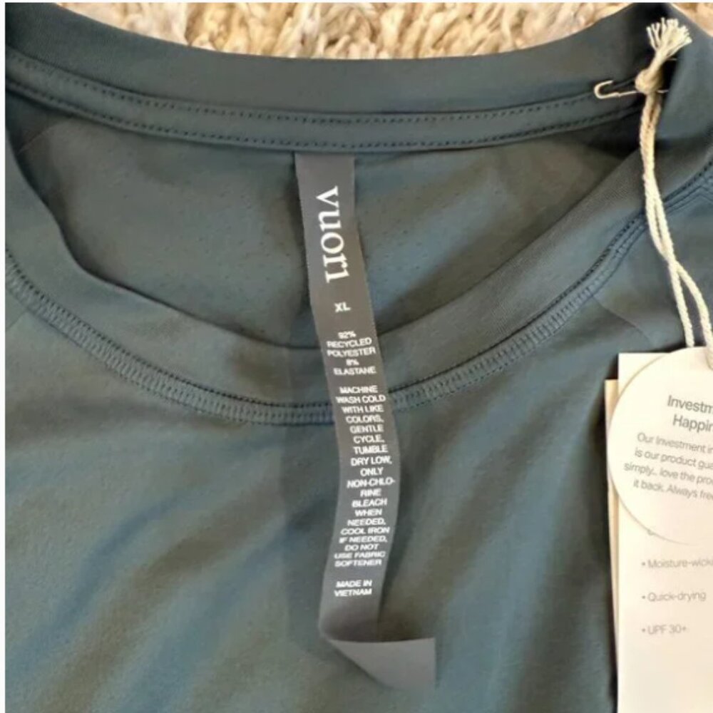 NWT Vuori Men’s Viewpoint Performance Tee XL Lake (Dark Green)